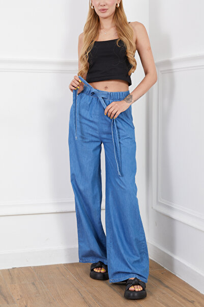 DPARİS Rahat Kesim Beli Lastikli İnce Kot Pantolon