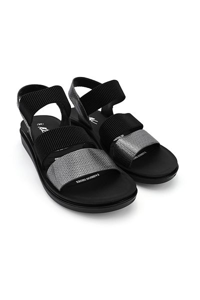 Tmall Women's Sandals, Low Sole, Made of Eco-Leather, SA88, Gun