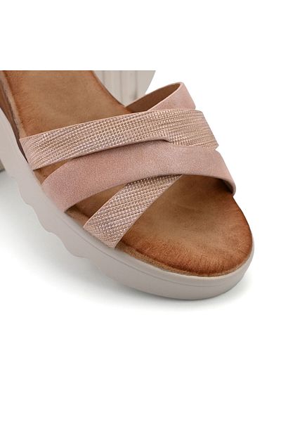 Tmall Women's Sandals, With Platform, Made of Eco-Leather, SA93, Khaki