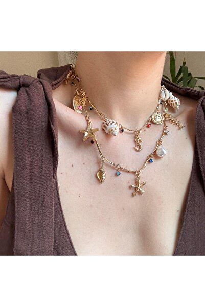 Alice İsstanbul 2li Deniz Kabuklu Charm Kolye