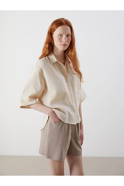 LC Waikiki Cămașă pentru femei XSIDE oversize din muselină (S5)