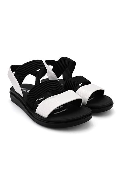 Tmall Women's Sandals, Low Sole, Made of Eco-Leather, SA88, White