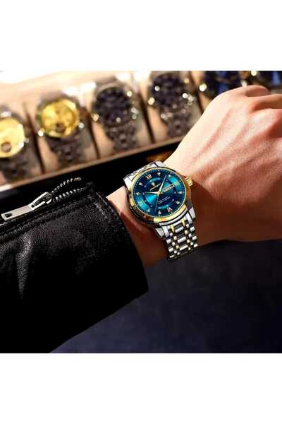 POEDAGAR 936 Metallic Day Week Classy Design Wrist Watch