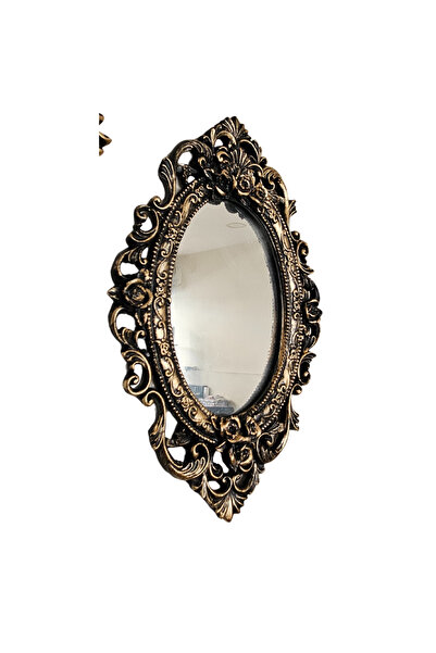 BEREN ATÖLYE Dekoratif 3'lü Ayna Takımı Klasik Model Polyester Eskitme Gold - Dekoratif Ürün