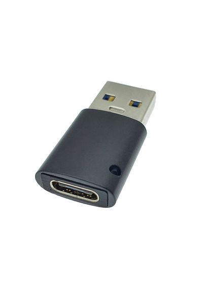 OEM OTG adapter USB 3.1 male to USB type C female, aluminum housing, Data C 081, mounting hole, black