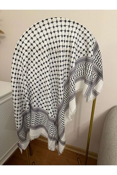 Merve Nayir Palestinian Keffiyeh 100 cm Square Olive Leaf Patterned Keffiyeh Palestinian Pus