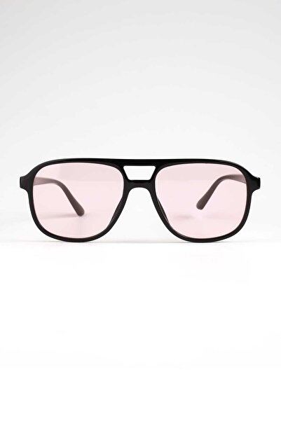 VİVAVİSS Fer 1111-60 Unisex Güneş Gözlüğü Siyah Çerçeve Pembe Cam