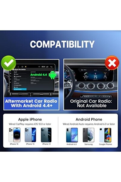 carlinkit Adapter for Aftermarket Android Head Unit - CCPA CarPlay & Android Auto 2-in-1 Dongle