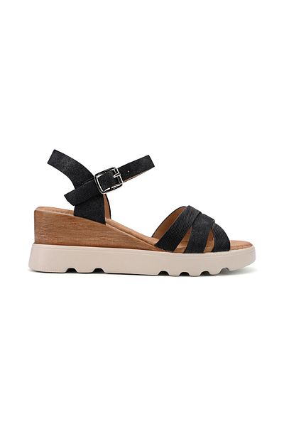 Tmall Sandale de Dama,Cu platforma,Din Piele Ecologica,SA93,Negru