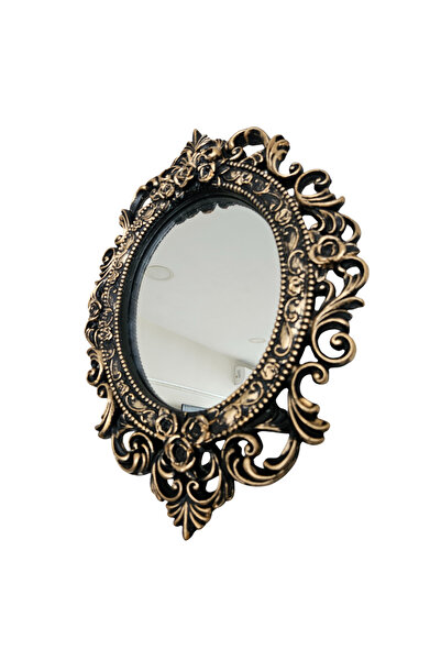 BEREN ATÖLYE Dekoratif 3'lü Ayna Takımı Klasik Model Polyester Eskitme Gold - Dekoratif Ürün