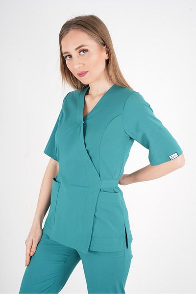 Nur Medikal Giyim Surgical Green Elegant Model Surgical Uniform Waist Scrubs Suit