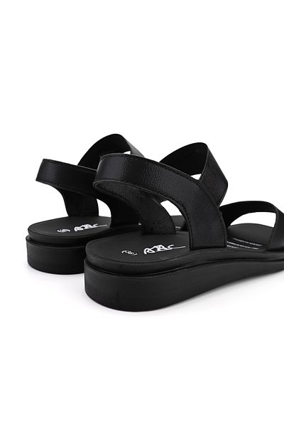 Tmall Sandale de Dama,Cu Talpa Joasa,Din Piele ecologica,SA89,Negru