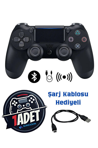 Kensa Kablosuz Titreşimli Oyun Kolu Ps4 Siyah Joystick Ps4 Oyun Kolu