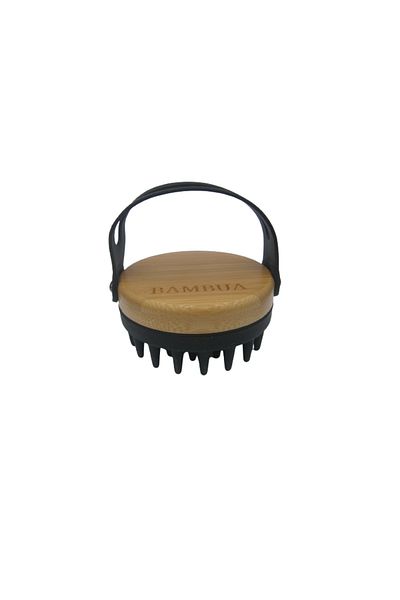 Bambua Bambua Scalp Massage Brush, ‎ 8.5 x 7.8 x 8 cm, bamboo, silicone