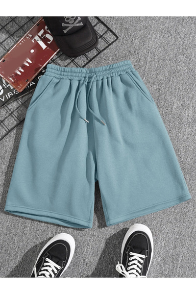 COHERENT Pantaloni scurti din bumbac pieptănat, unisex, pentru femei/bărbați,...