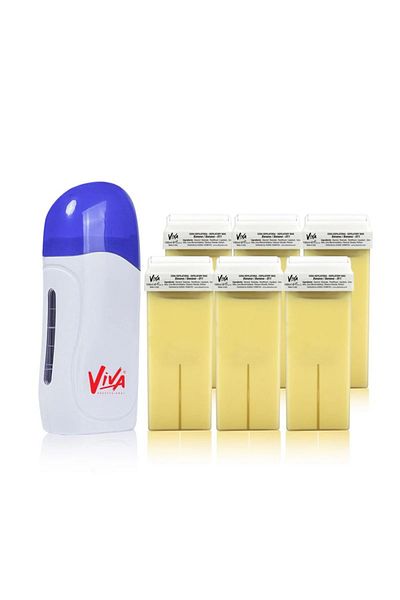 Viva Professional Viva Body Hair Removal Waxing Kit with Depilatory Wax Heater Machine & Banana Wax Tube(6 pcs)
