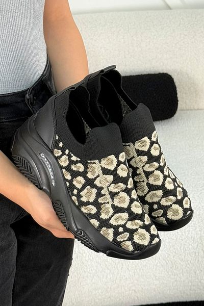 Mamito Ayakkabı DNR 515 Pantofi sport tricotaj cu model leopard