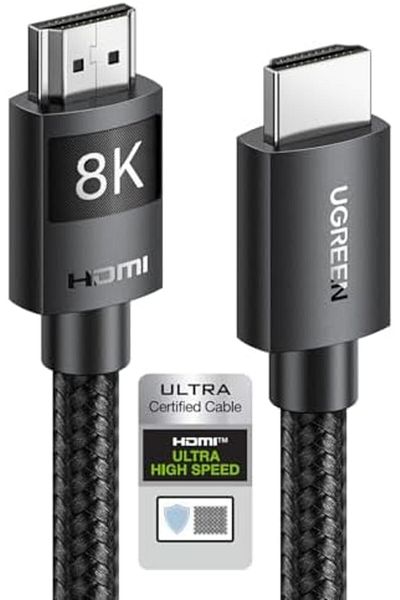 Ugreen HDMI Cable 3M 8K HDMI 2.1 Ultra HD High-Speed 48Gbps 8K@60Hz Braided Cord eARC Dynamic HDR Do