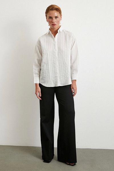 Never more Cotton Striped Shirt White