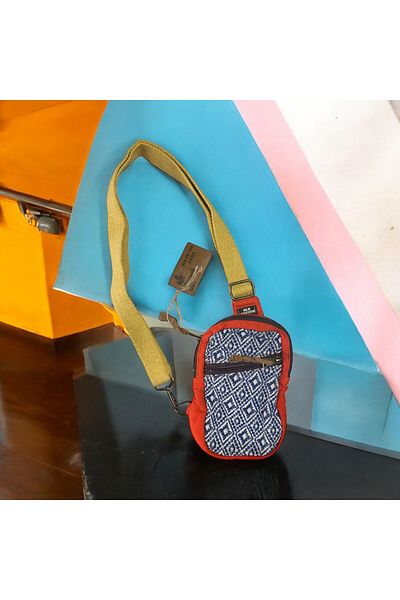 Old Cotton Vintage Unisex Colorful Daily Casual Gatherer Cross Chest Shoulder Messenger Bag 13Cmx21Cm