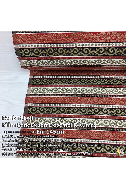 Renk Tekstil Anatolia Etnik Dokuma Kilim Şark Desenli Kumaş - Döşeme - Minder...