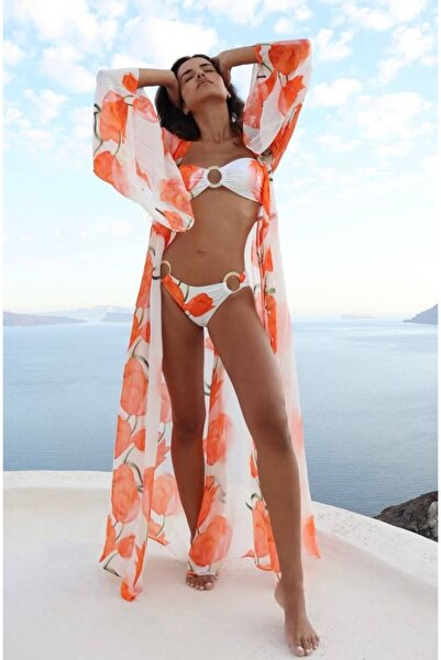 Disi Aksesuarlı Bikini Pareo Takım-S