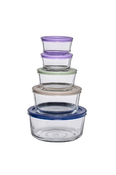 Anchor 10-Piece High Quality Round Food Storage Set Multicolor
