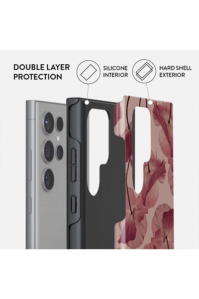 BURGA Phone Case Compatible Samsung Galaxy S24 Ultra Hybrid 2 Layer Silicone Protective Scratch Resistant