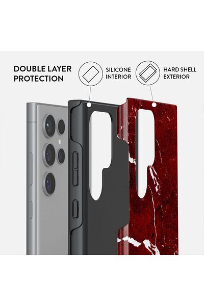 BURGA Phone Case Compatible Samsung Galaxy S24 Ultra Hybrid 2 Layer Silicone Protective Scratch Resistant
