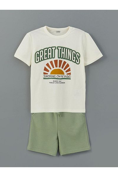 LC Waikiki Crew Neck Boys T-Shirt and Shorts (S5)