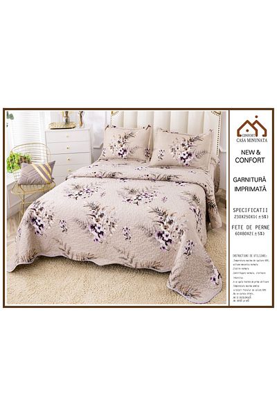 FIONNA.RO 3 Piece Velvet Duvet Cover - Garden Flowers