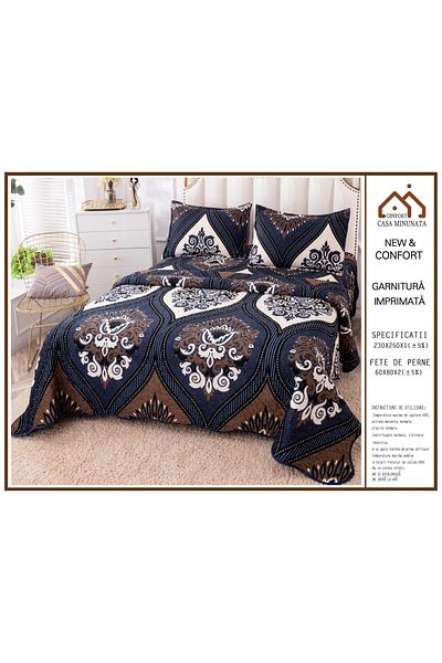 FIONNA.RO 3 Piece Velvet Duvet Cover - Royal Blue