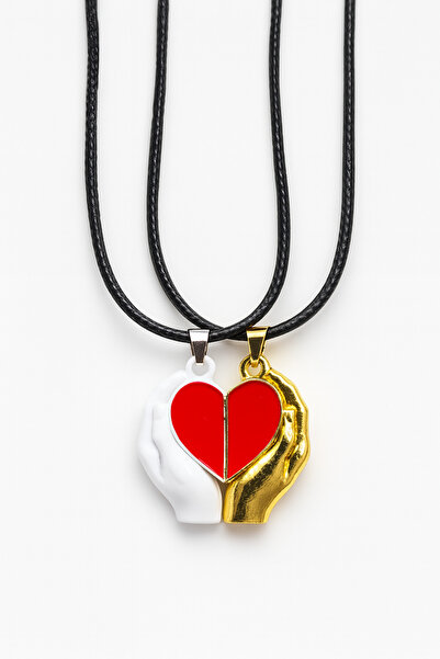 MakeWell Kalp Tasarımlı Deri İpli Mıknatıslı Best Friends 2'li Arkadaşlık Kol...