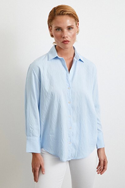 Never more Parallel Striped Shirt Blue