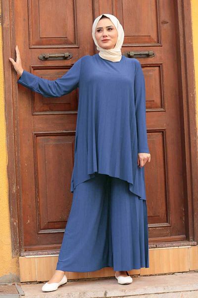 CNG MODA Sandy Pleated Hijab Double Set