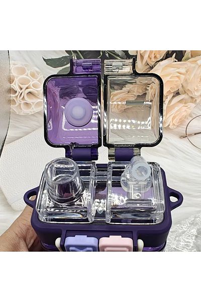 ada çanta kırtasiye Kuromi Figured Sanrio Children's Water Bottle Flask 520ml Hanging Two Compartment Cover Plastic Ad15152