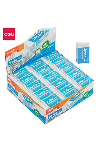 Deli ممحاة EH00310 بيضاء خالية من مادة PVC، 40×22×12 مم، 45 قطعة - مثالية للا...