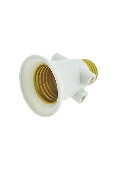 OEM Socket with E27 socket and 2 Euro C7 sockets, 16A 250V, white