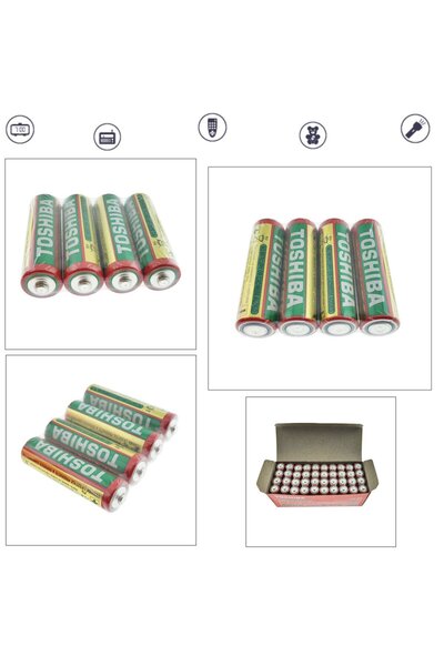 Toshiba Set de 4 baterii AA, Toshiba Heavy Duty, R6, 1.5V, învelite în folie