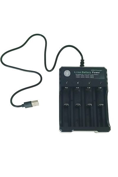 OEM Smart USB charger for 4 lithium batteries, 4.2V, 1000mA, 18650, black