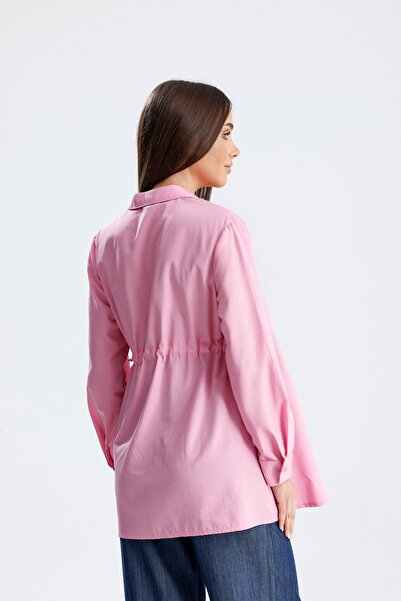 KATLİN MATERNİTY WEAR Maternity Shirt, Poplin Cotton Fabric, Side Lacing and Sleeve Curving Detail