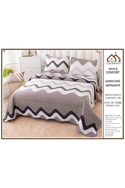 FIONNA.RO 3 Piece Velvet Duvet Cover - Waves