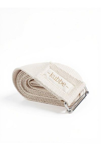 kubbe Yoga Belt – 240 cm X 4 cm |   100% Organic Cotton, Metal Buckle, Stretching and Posture Support Strap