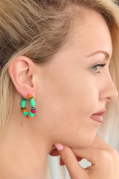 SeyCey.co Green Color Jewelled Earrings