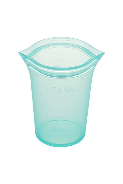 Zip Microwave and Dishwasher Safe BPA-Free Airtight Reusable Silicone Snack Container Teal