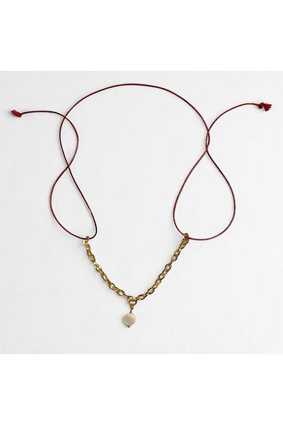 not cool. • Be Basic Series • Lacing Necklace with Stainless Steel Charm and Chain Detail
