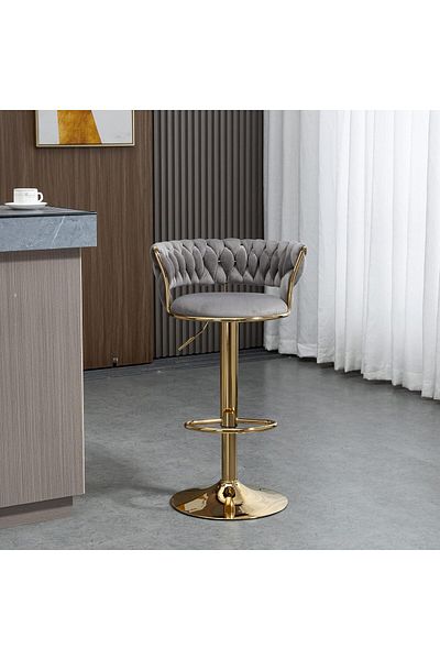 rexa Adjustable Counter Height Bar Stool Kitchen Dining Chairs, Modern Barstools for Bar Counter(Grey)