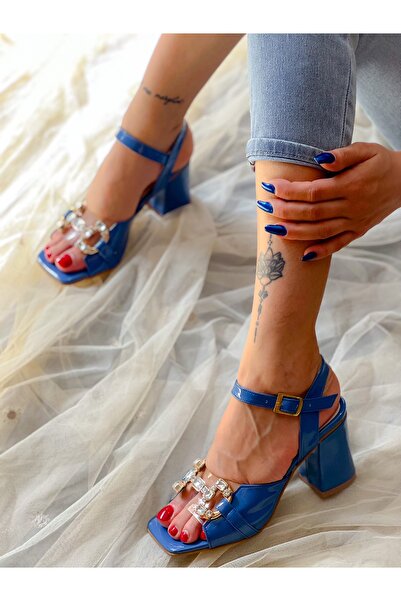 BERFONA SANDALE ARYA BLUE PUĂRĂLĂ CU PIATRĂ, TĂLĂR DE 7 CM