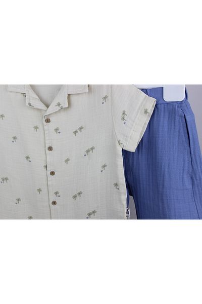 Bebezade Shorts Shirt Set Summer Linen Baby Set