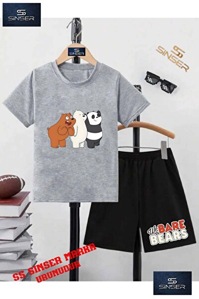 SS SİNSER Tricou cu gât rotund cu imprimeu special pentru copii UNISEX „PANDA...